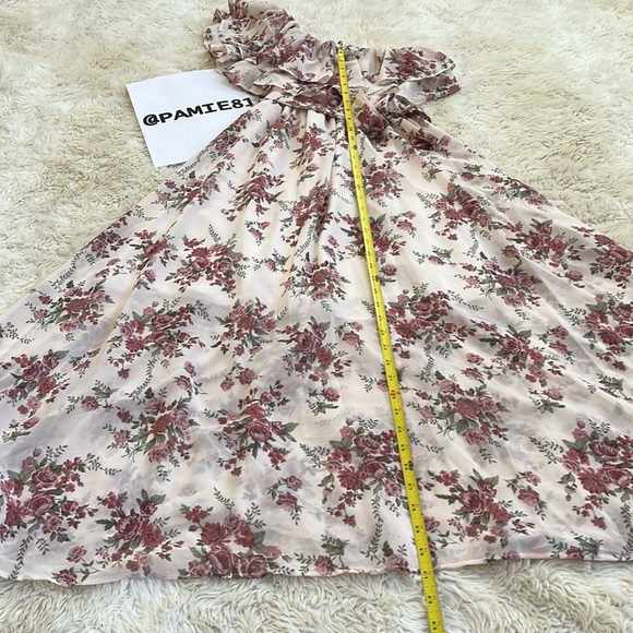 NO BRAND Women’s One Shoulder Ruffled Chiffon Maxi Floral Dress Size Small EUC - Picture 5 of 12